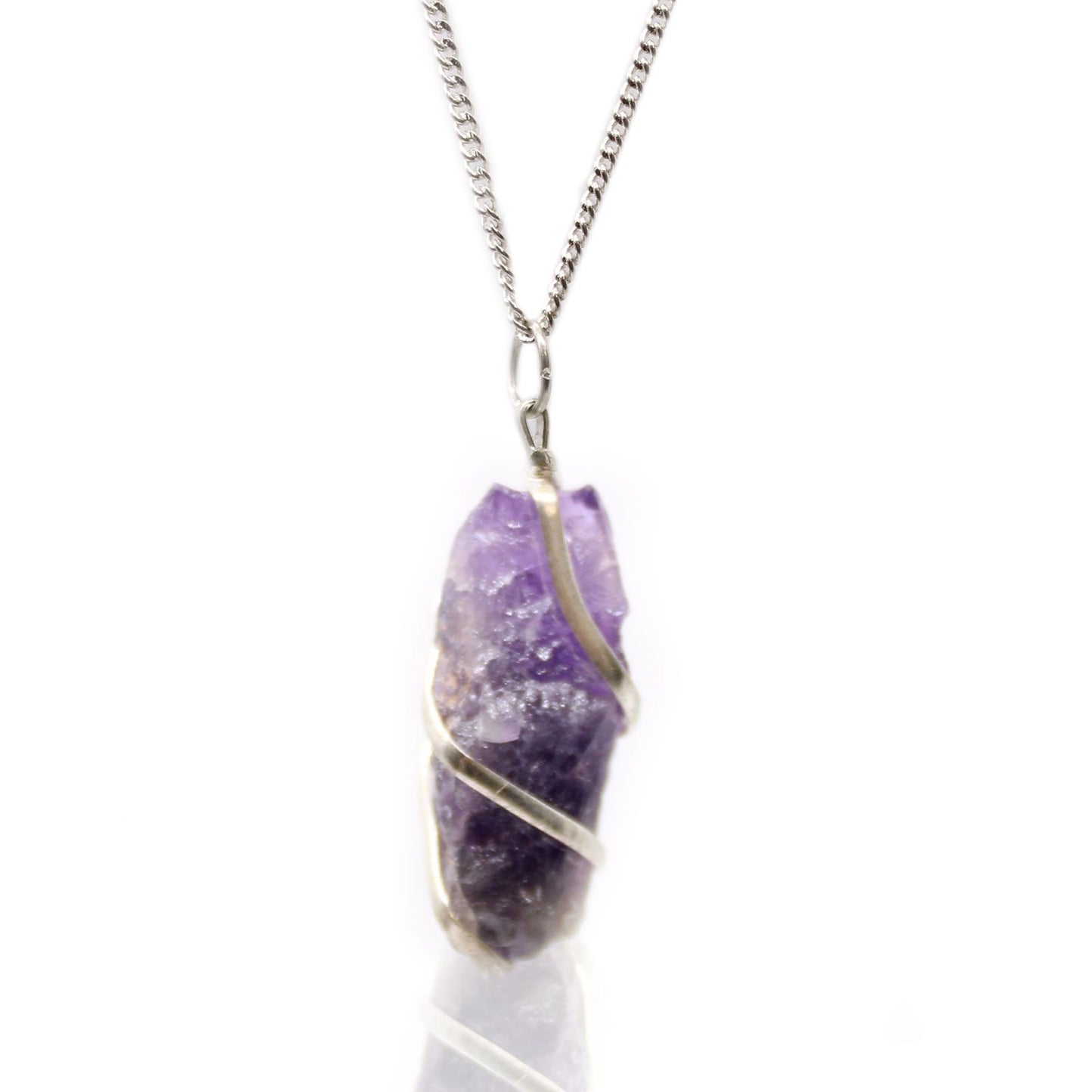 Handgefertigte Amethyst-Kaskadenkette in Silberoptik – Ein Unikat aus Naturstein