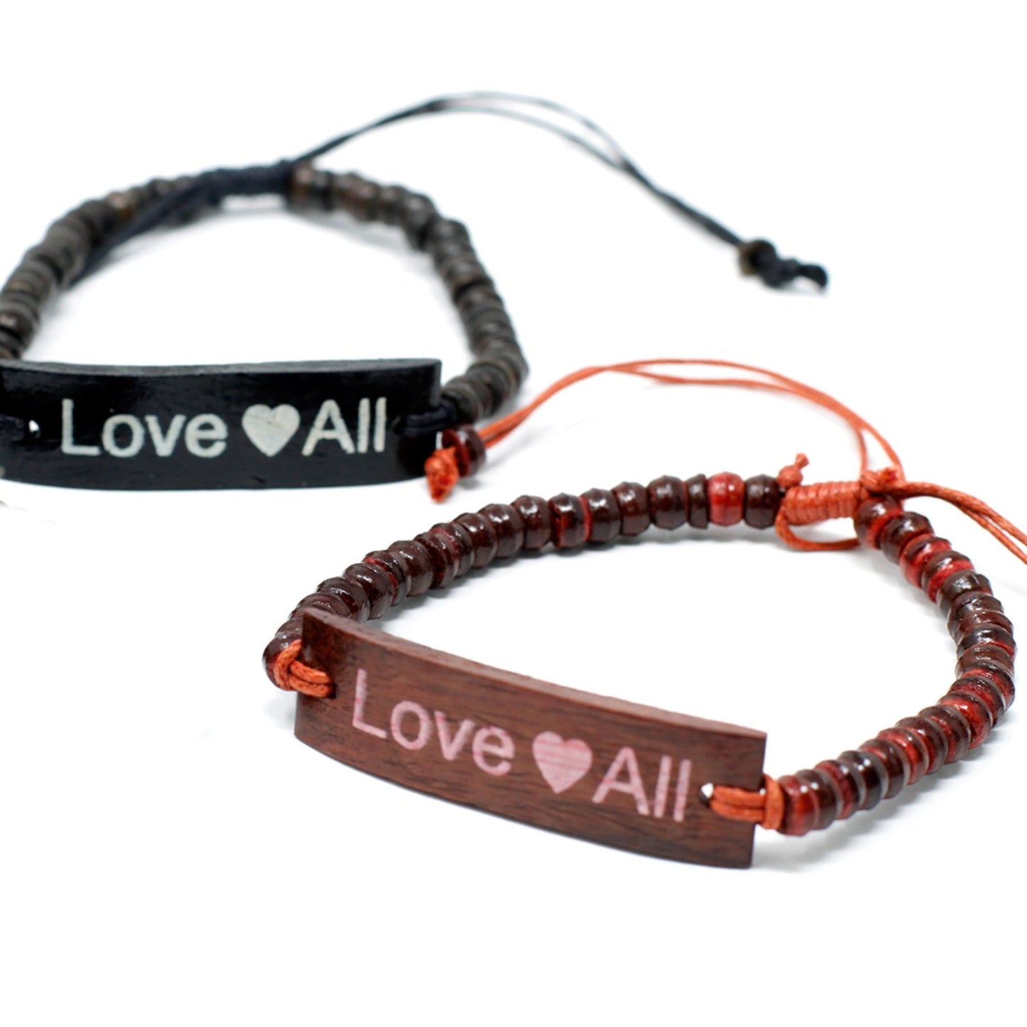 LoveAll Armband aus Kokosholz mit persönlicher Botschaft