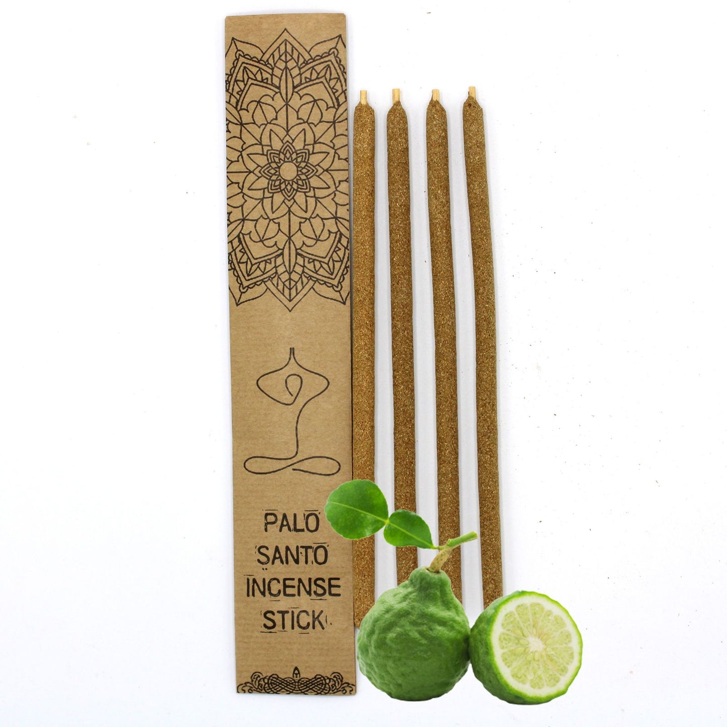 Palo Santo Räucherstäbchen Bergamotte - Set mit 4 Stäbchen in Kraftpapier