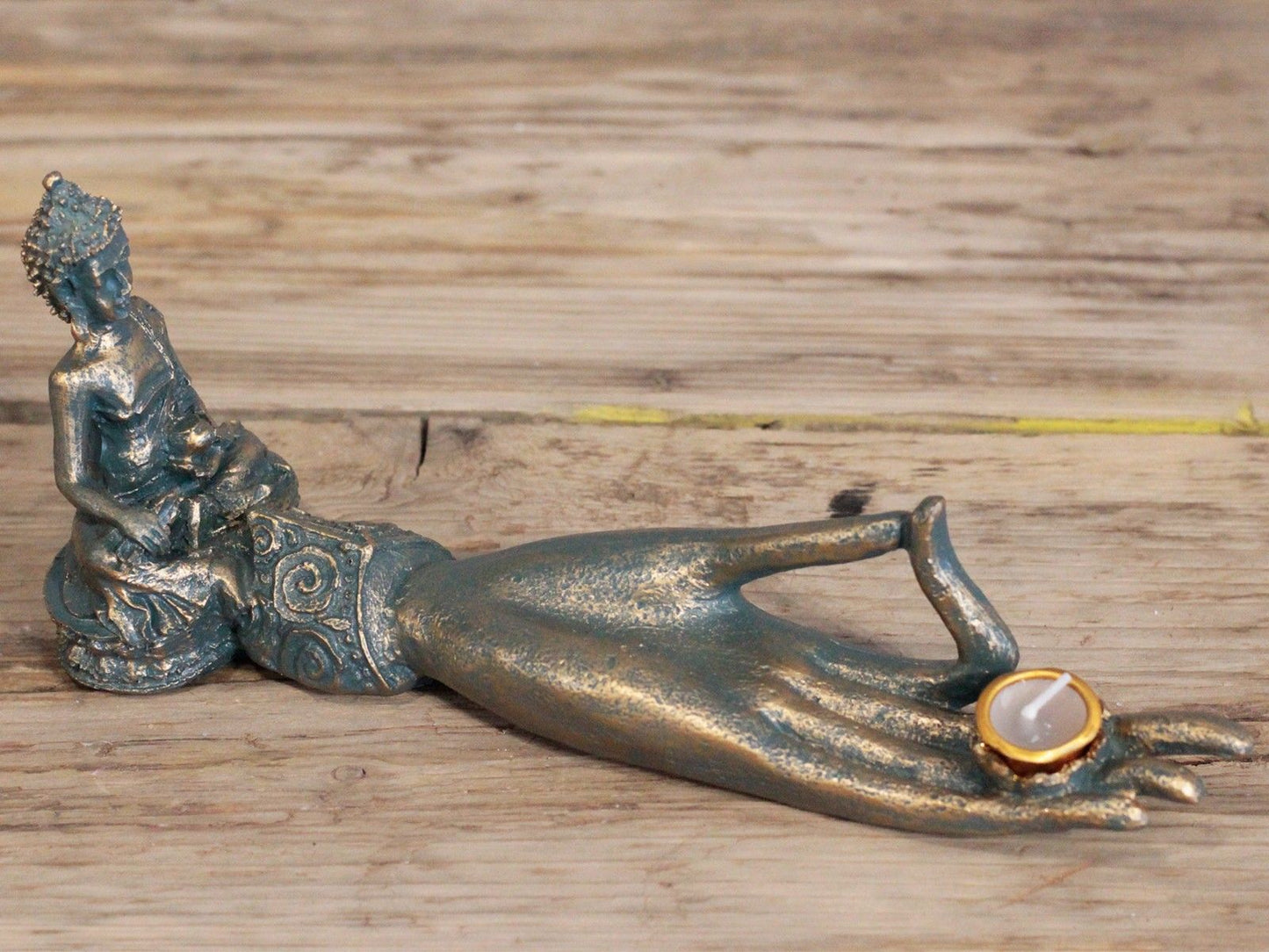Räucherständer 'Buddha-Hand' - Antik-Optik aus Harz für Meditation & Wohlfühlambiente