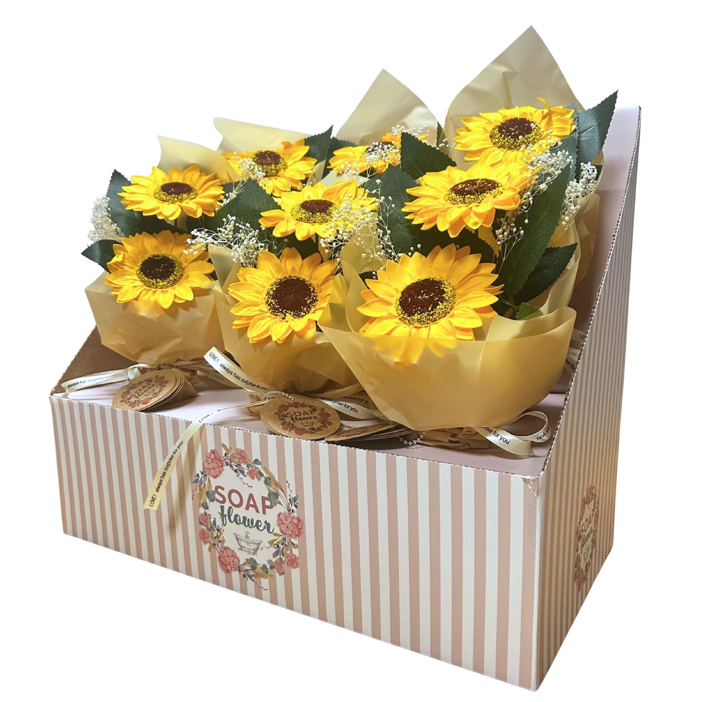 Sonnenblumen-Duo aus Seife – Langlebiger Seifenblumenstrauß