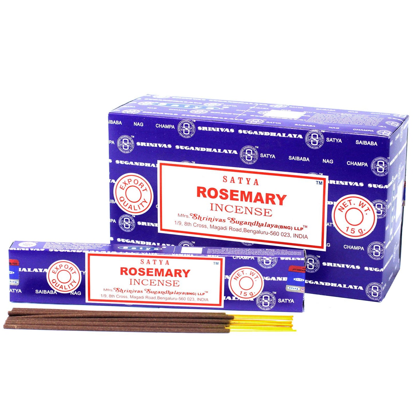 Satya Räucherstäbchen Rosmarin - 15 Stück, handgerollt