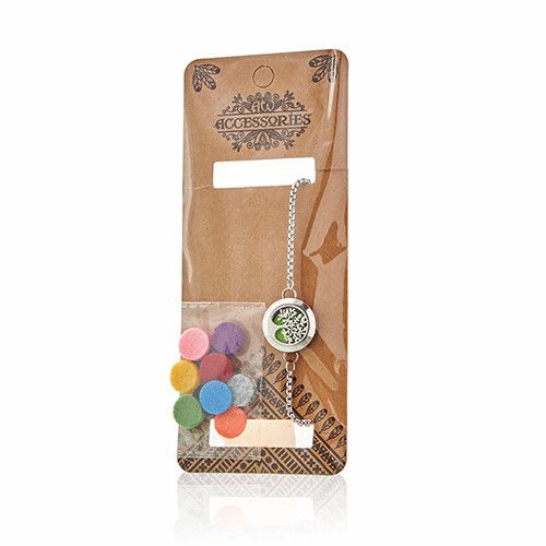 Lebensbaum Aromatherapie Armband – 20mm Medaillon aus Edelstahl
