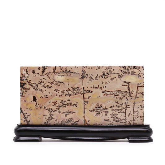 Naturstein-Bild 'Landschaft' 14x8 cm - Einzigartiges Mangankalkstein-Dekor