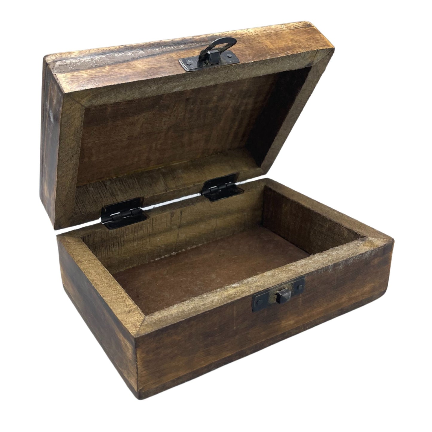 Handgefertigte Keramik-Holzkiste in Rot | Mangoholz | 15x10x6 cm