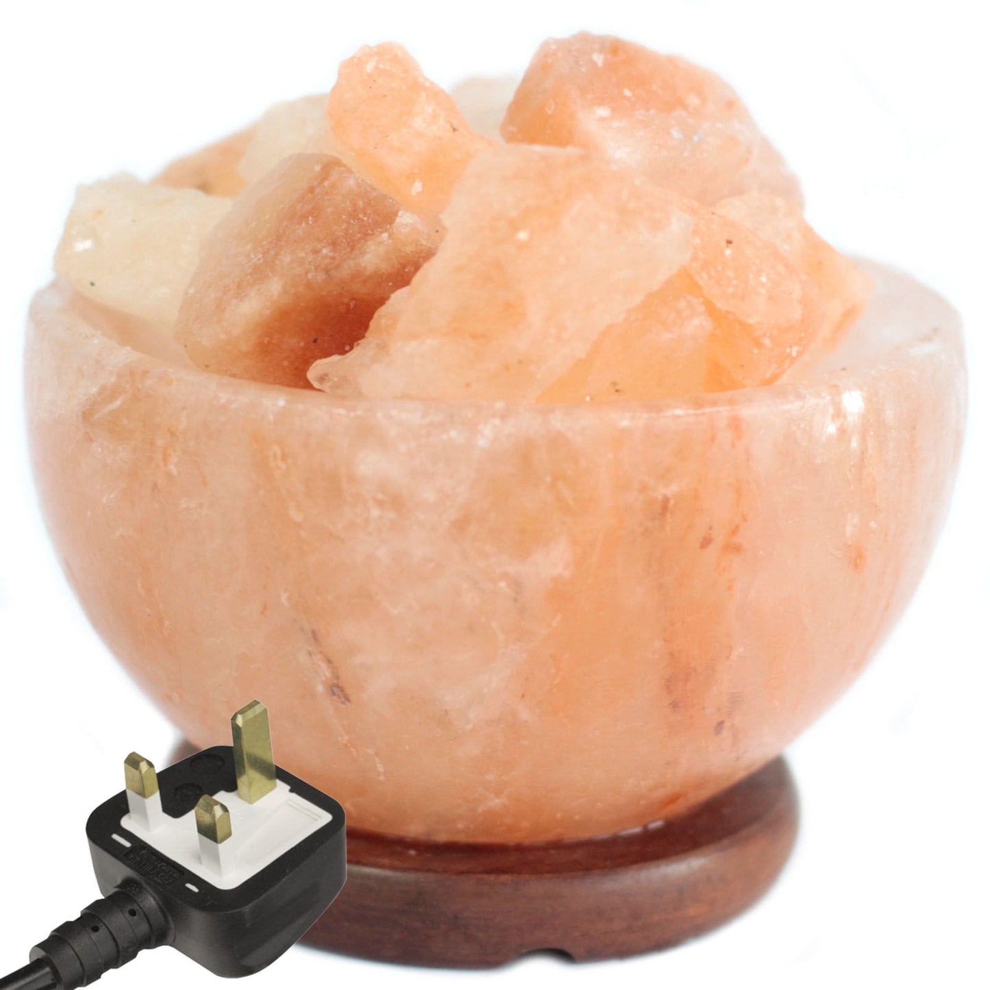 Himalaya-Salzlampe mit Luftionisator – Wellness-Feuerschale aus Naturstein