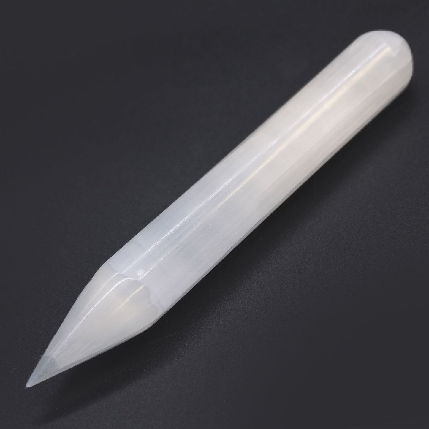 Selenit Heilungsstab 16 cm – Natürliches Unikat mit spitzer Form
