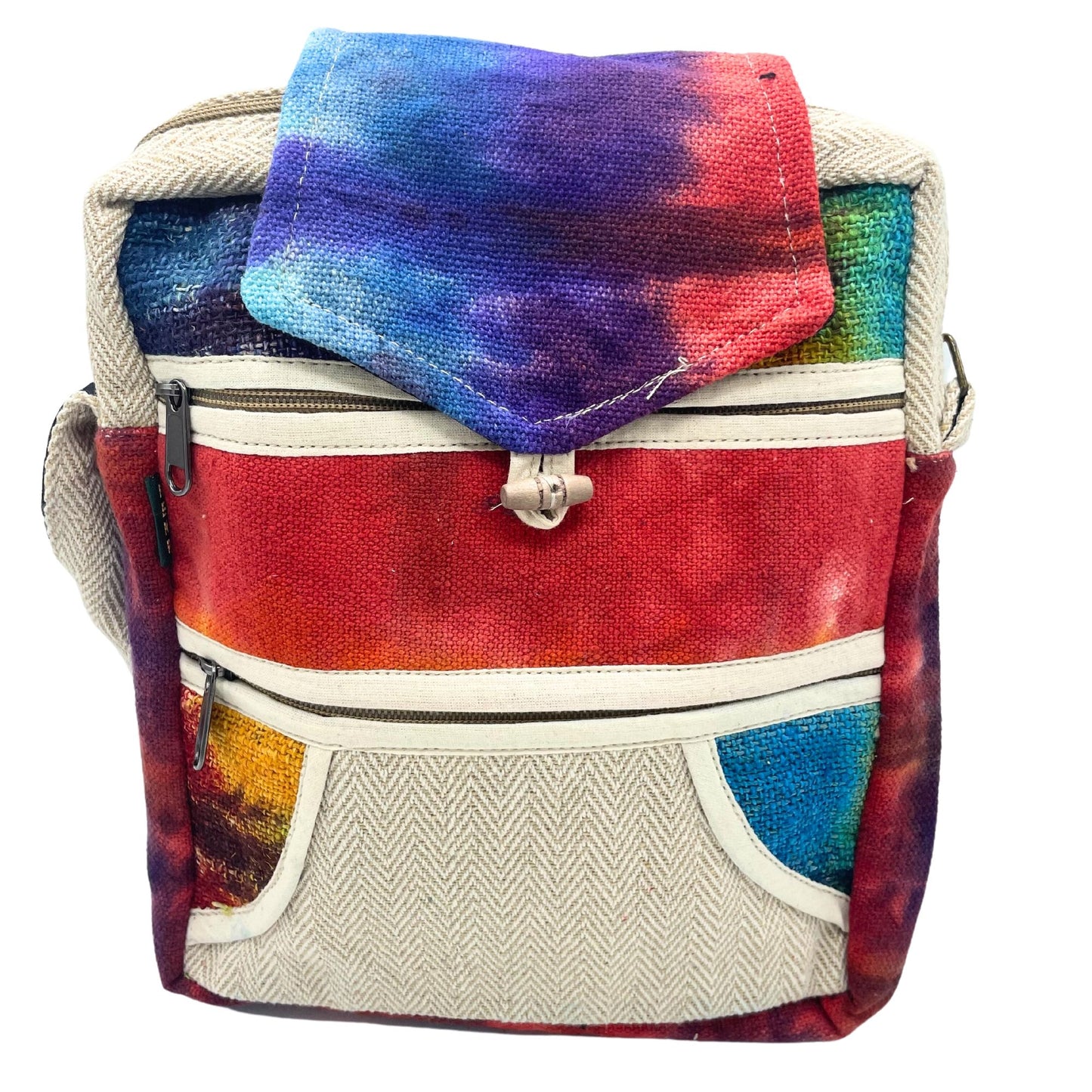 Messenger Bag im Unikat-Look – Hanf-Baumwolle-Mischung