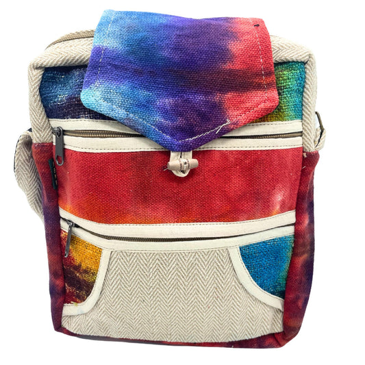 Messenger Bag im Unikat-Look – Hanf-Baumwolle-Mischung