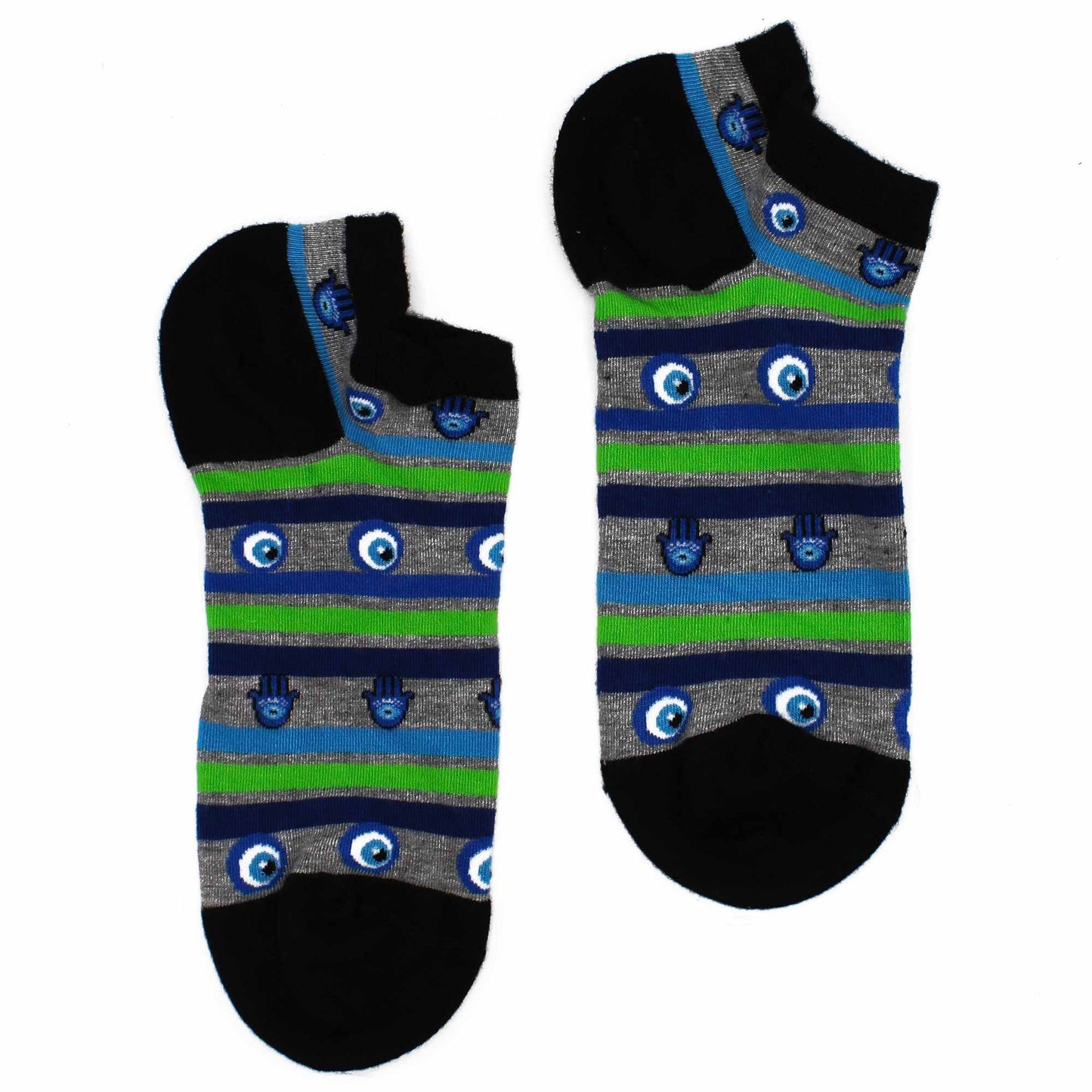 Bambus-Socken Low mit Evil Eye & Hamsa Symbolik – Größe S/M (36-40)