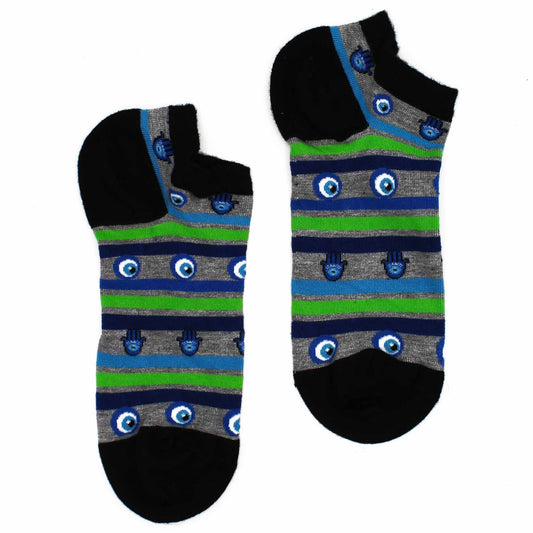 Bambus-Socken Low mit Evil Eye & Hamsa Symbolik – Größe S/M (36-40)
