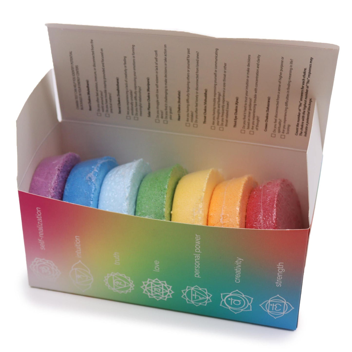 Chakra Balance Badesprudel Set - 7 Stück Geschenkbox für Aromatherapie & Entspannung
