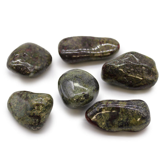 Set mit 6 großen Trommelsteinen - Natürliche Dragon Stones aus Afrika