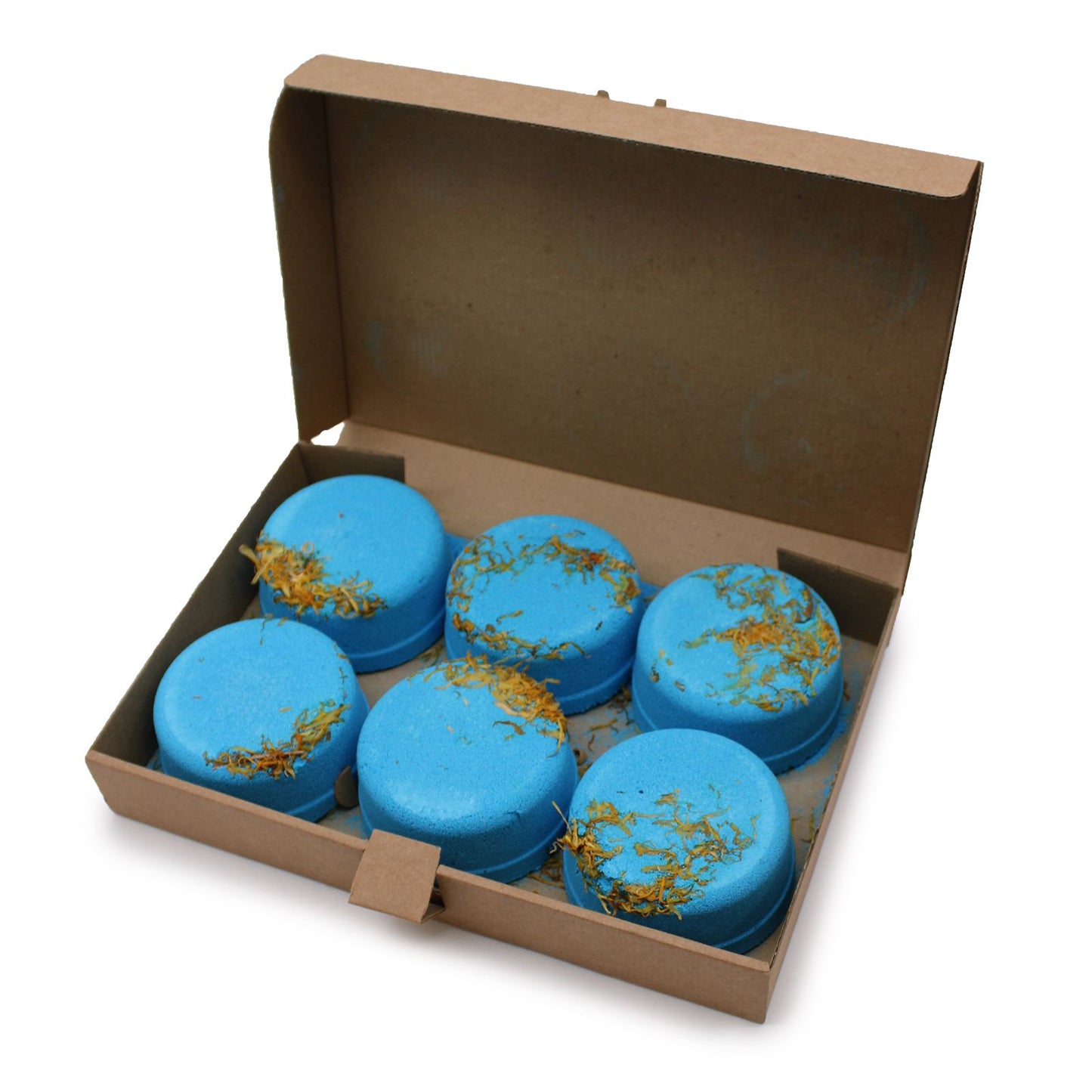 Floral Fizz Dream in Blue – Handgefertigte Luxus-Badebombe mit Kamille & Muskatellersalbei