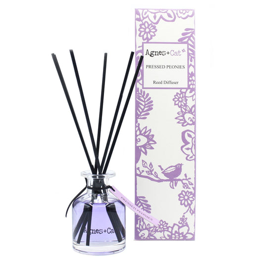 Reed Diffuser Geschenkset 'Zarte Pfingstrose' – 140ml Duftlampe mit Schilfröhrchen