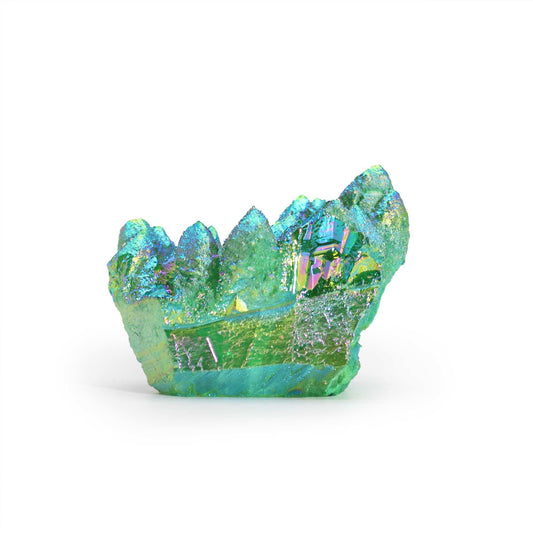 Aura Green Flame Quarz Geode 7-10cm - Einzigartiges Kristall-Cluster