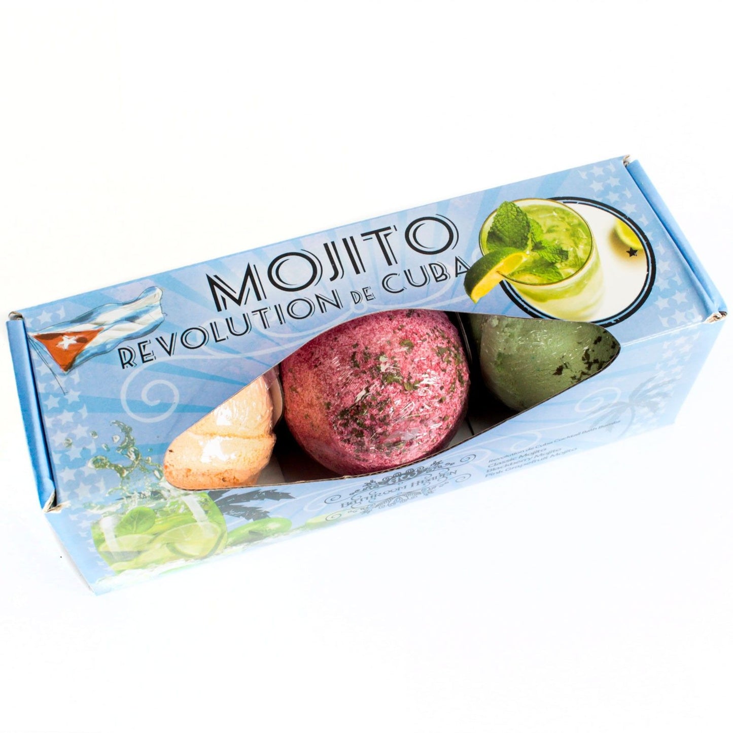 Caribbean Cocktail Trio – Luxus Badebomben-Set mit Mojito-Düften