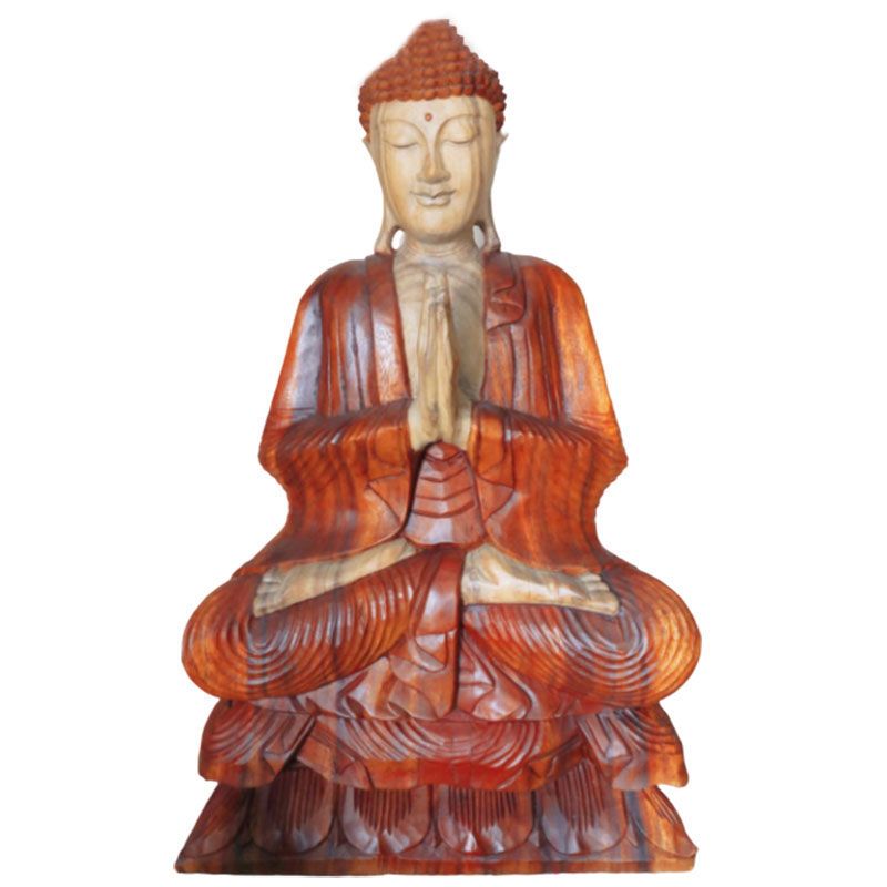 Willkommender Buddha aus Suarholz - Handgeschnitztes Unikat 80 cm
