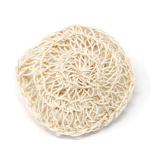 Sanftes Peeling-Kissen aus Sisal & Baumwolle – Natürliche Rundform