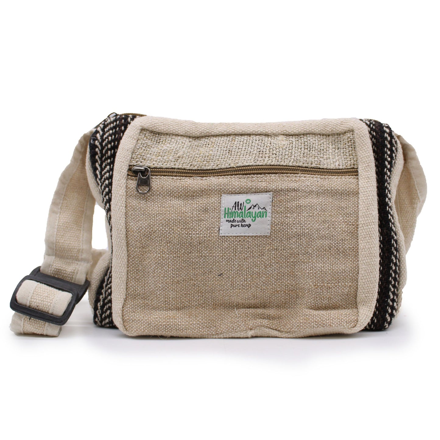 Messenger Bag Hanf-Baumwolle – Handgefertigte Schultertasche aus Nepal