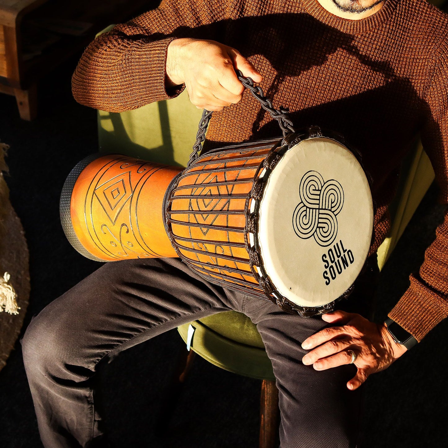 Pro Djembe Trommel 'Soul Sound' – Tiefe Klangdimension aus Jackfruit-Holz