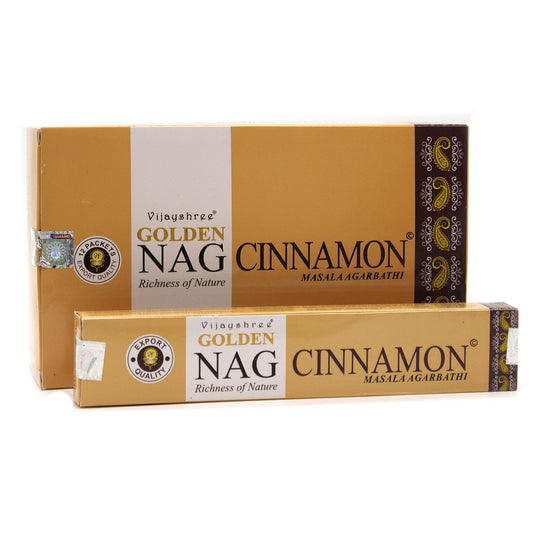 Golden Nag Zimt Räucherstäbchen – 15g Packung mit warmem Duft