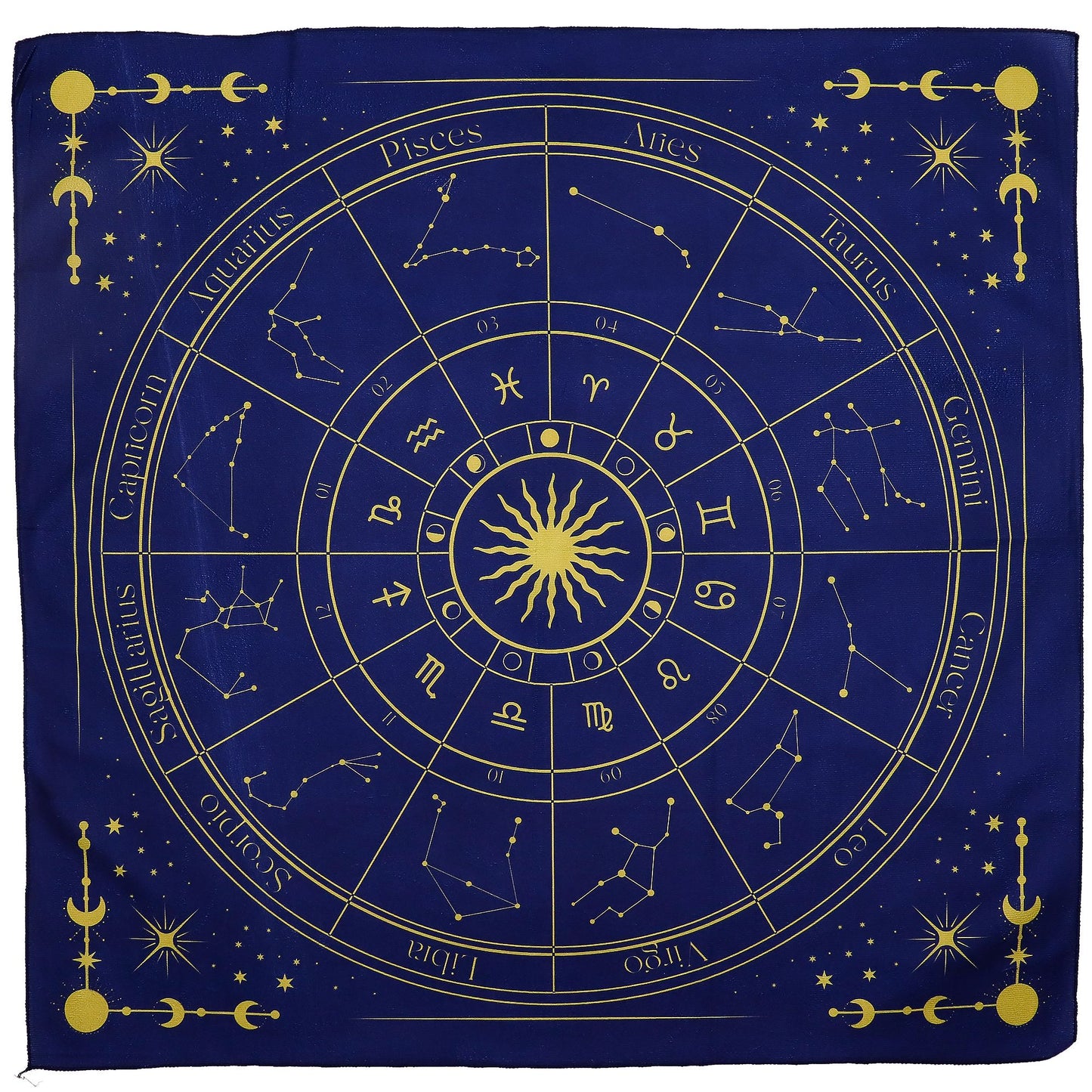 Tarot Tuch mit Zodiac Wheel – Energetische Unterlage für Kartenlegen