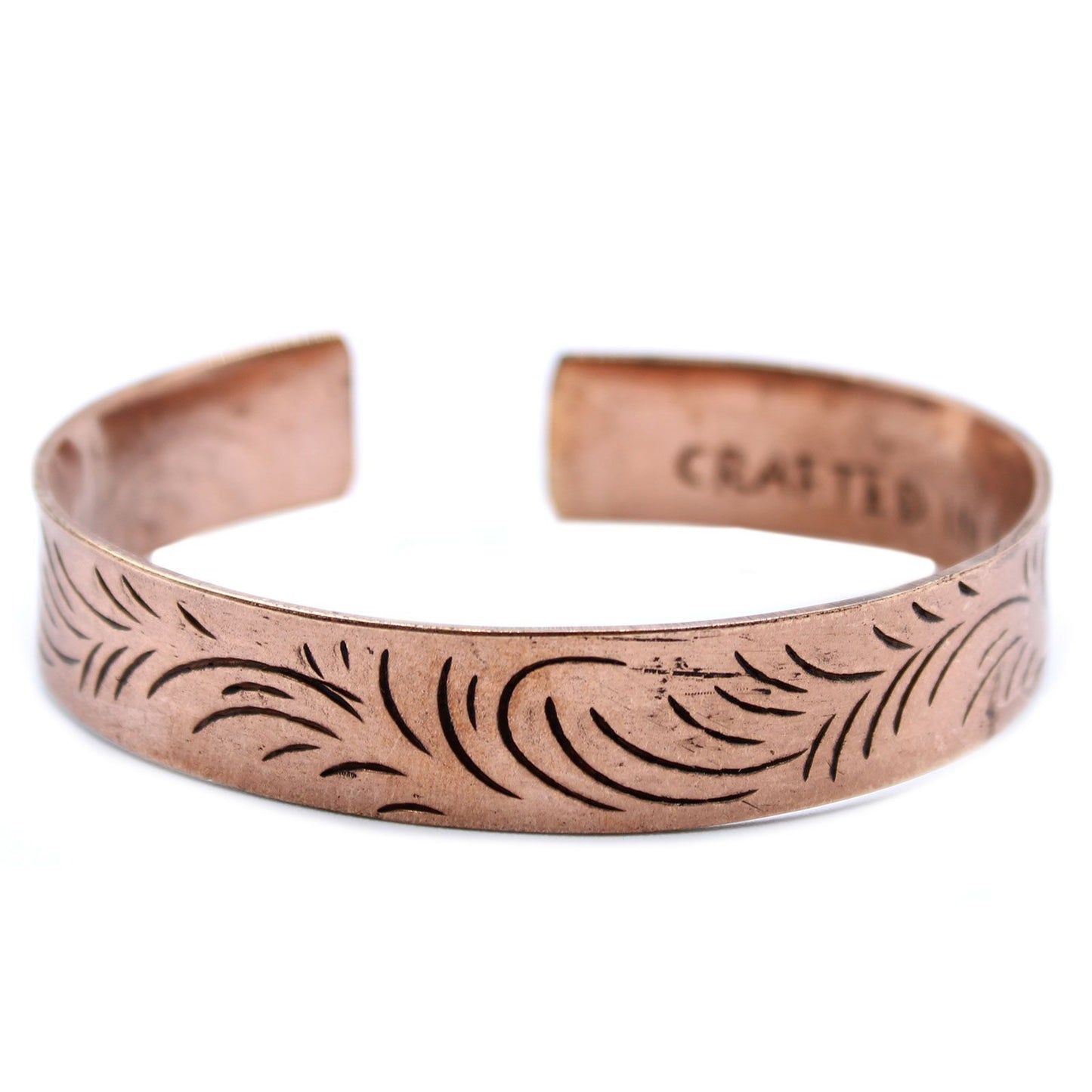 Massives Kupferarmband mit breiten Tribal Swirls – Handgefertigt in Nepal
