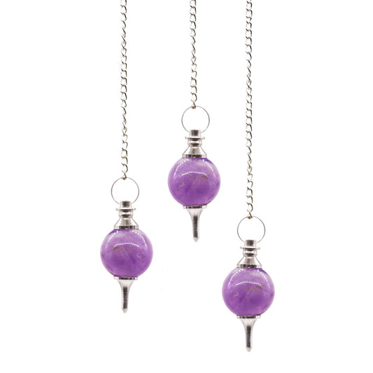 Pendel aus Amethyst mit Silberkette – Handgefertigt für Energiearbeit