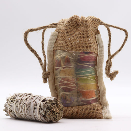 Jute-Sichtfensterbeutel gewaschen, 10x15 cm - Nachhaltige Geschenkverpackung