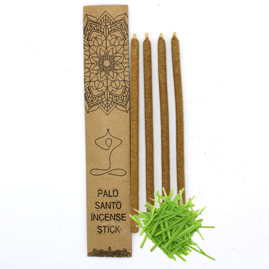 Palo Santo Räucherstäbchen mit Zitronengras - 4 große Stäbchen für Entspannung
