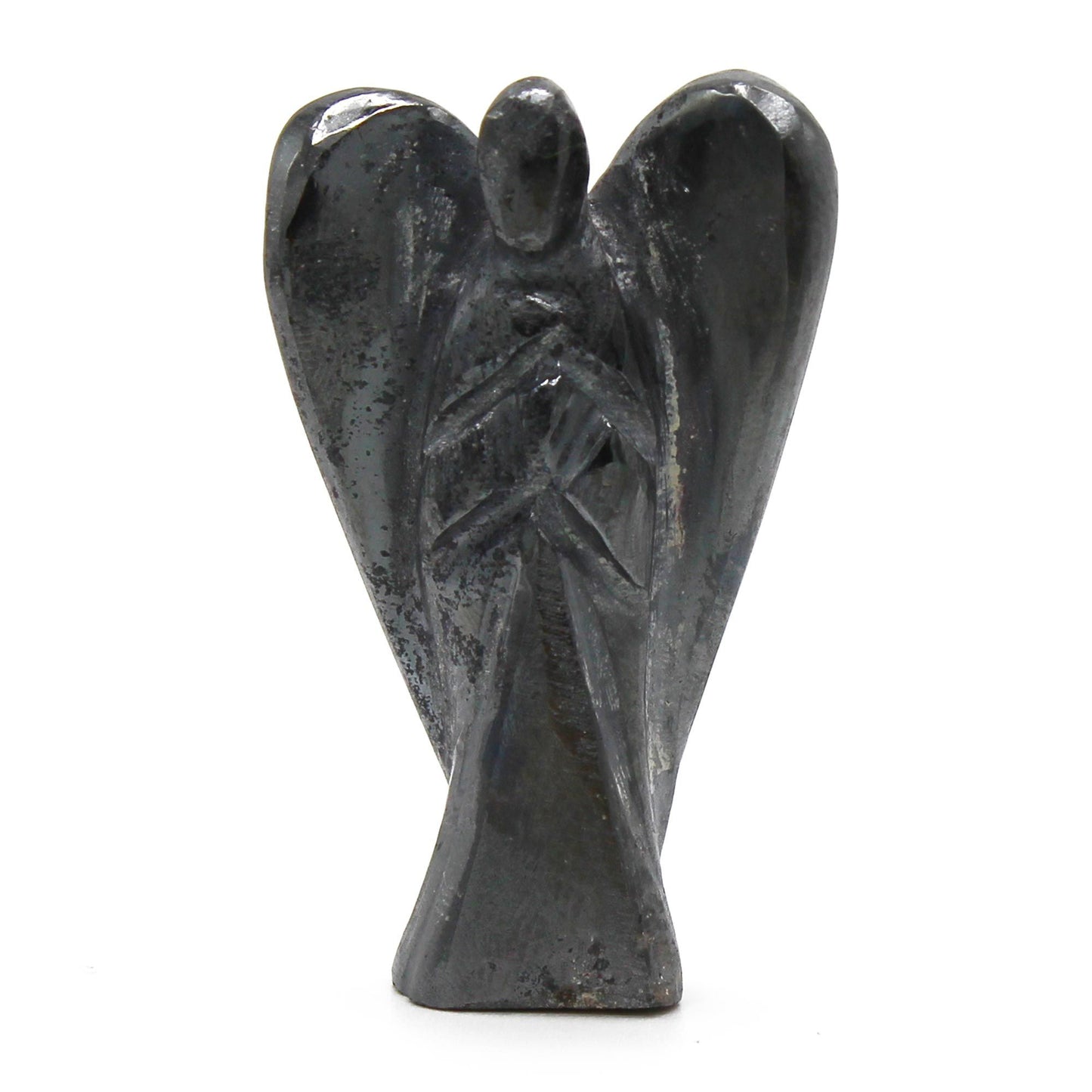 Hämatit Schutzengel Figur 6 cm – Handgeschnitzt aus Edelstein