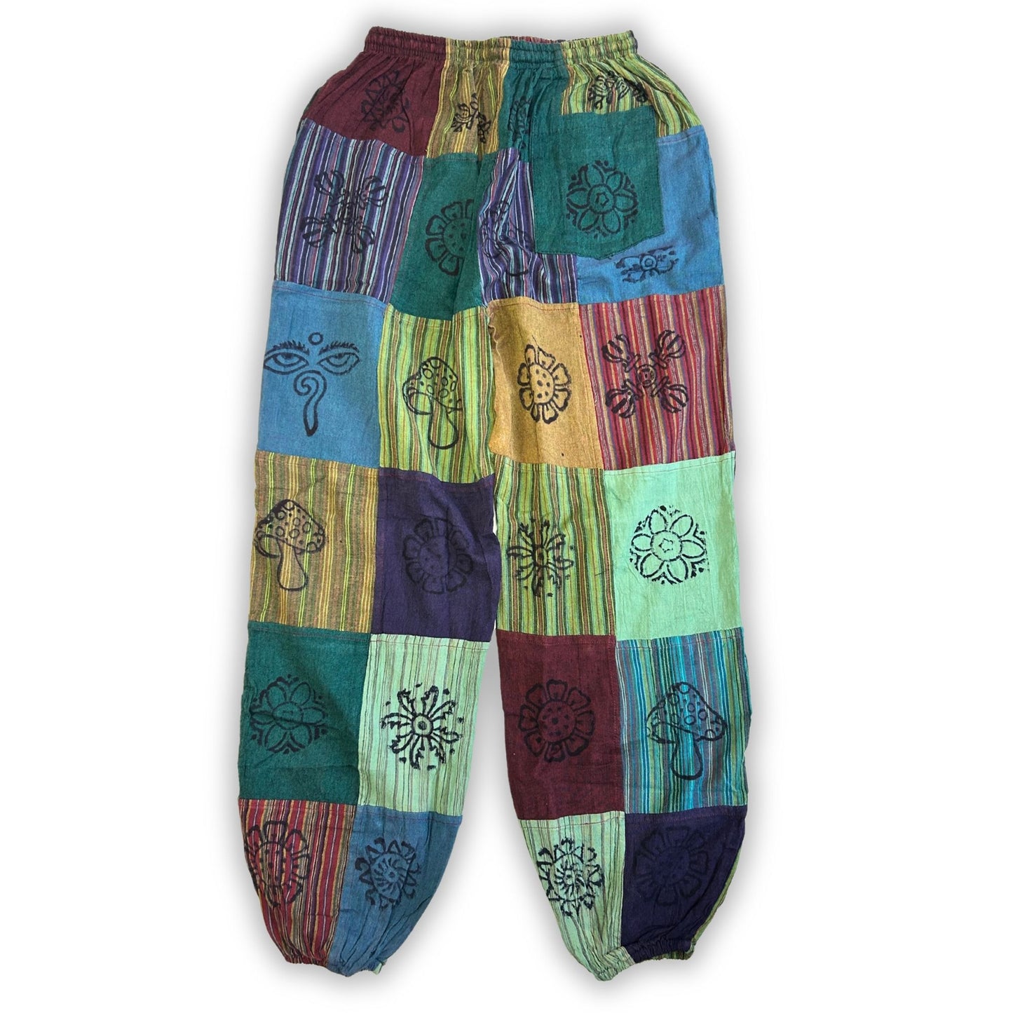 Pilz-Print Hose in sanften Grüntönen – Waldgeflüster