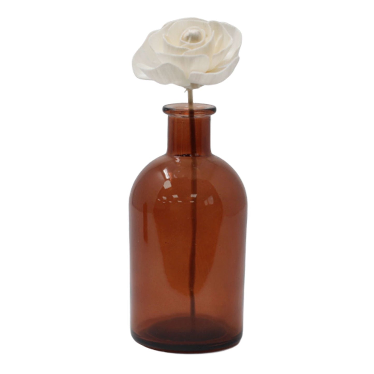 Natürliche Duftblüte Rose aus Solaholz mit Schilfstäbchen