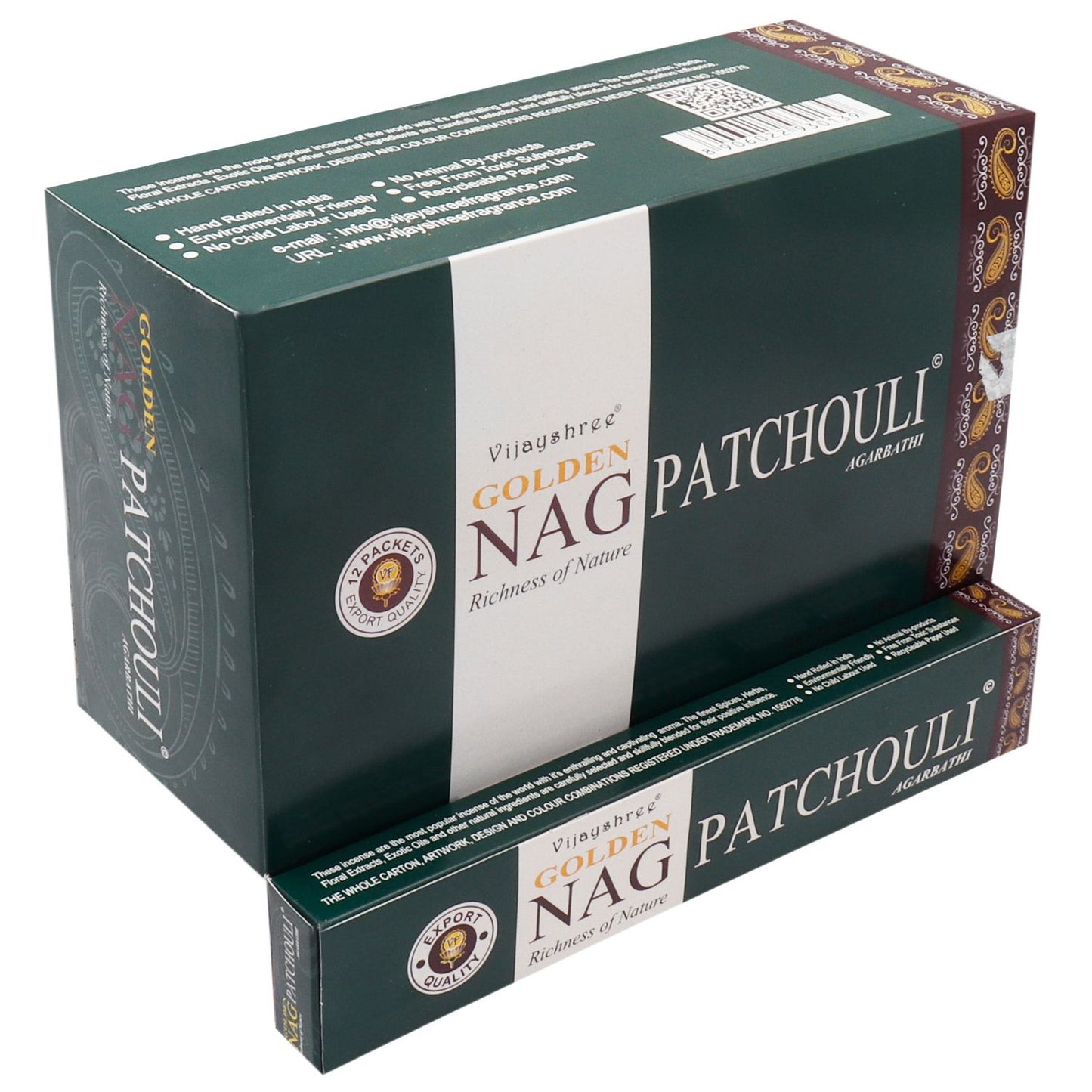 Golden Nag Patchouli Räucherstäbchen – 15g Premium Box