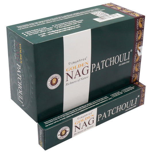 Golden Nag Patchouli Räucherstäbchen – 15g Premium Box