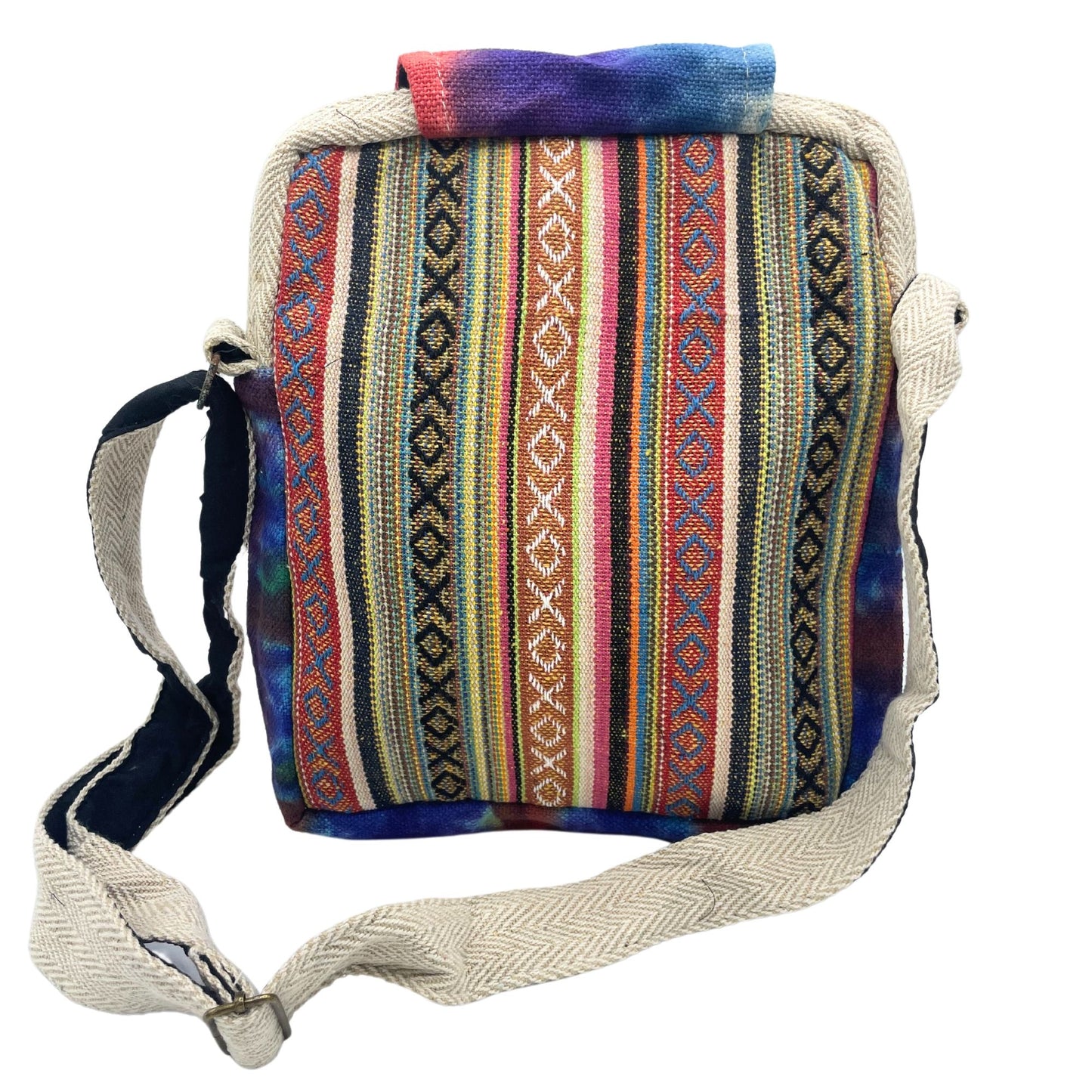 Messenger Bag im Unikat-Look – Hanf-Baumwolle-Mischung