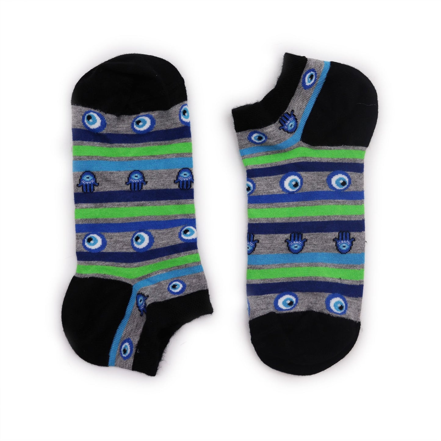 Bambus-Socken Low mit Evil Eye & Hamsa Symbolik – Größe S/M (36-40)