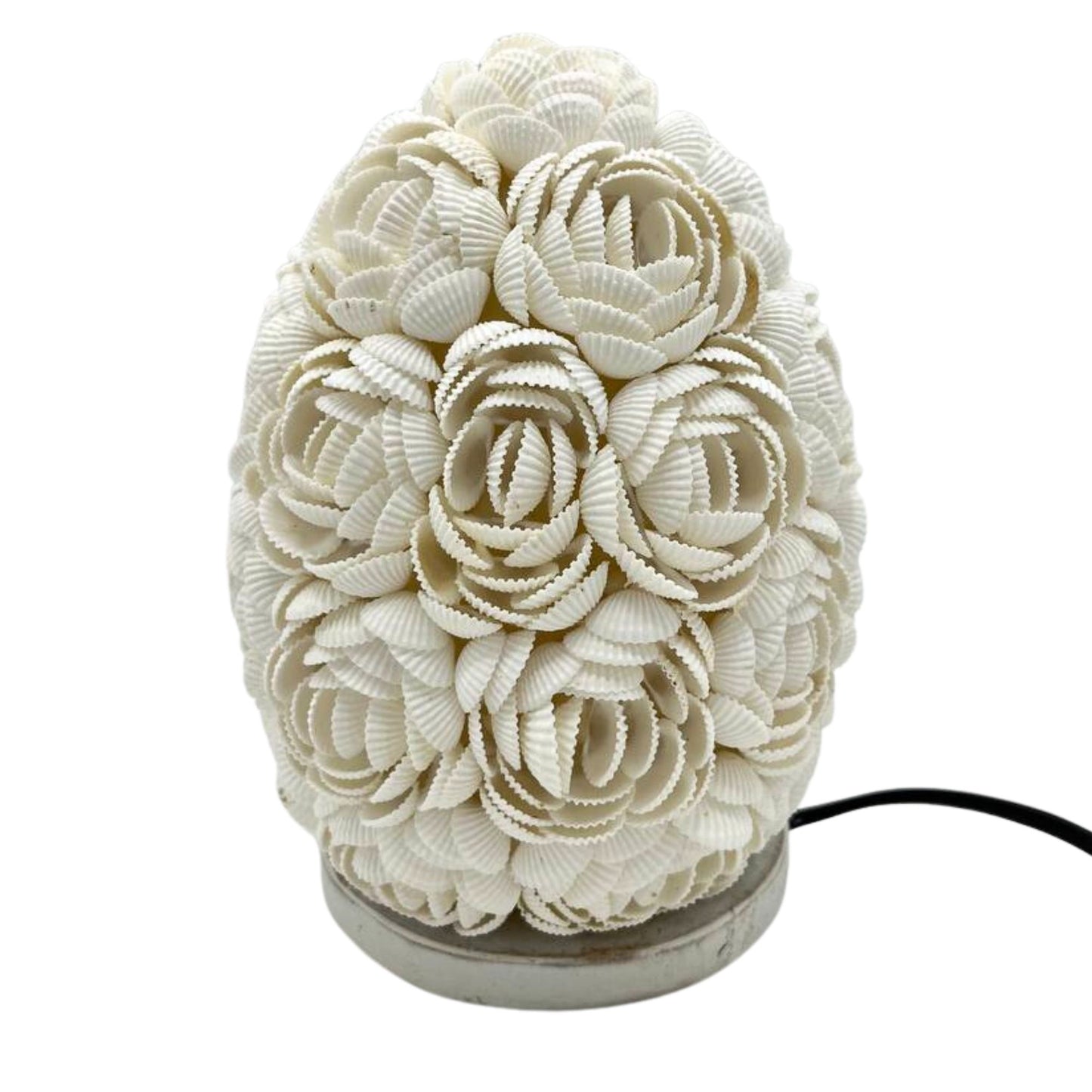 Boho Muschel-Lampe 'Rose Oval' - Handgefertigt in Bali, 15 cm
