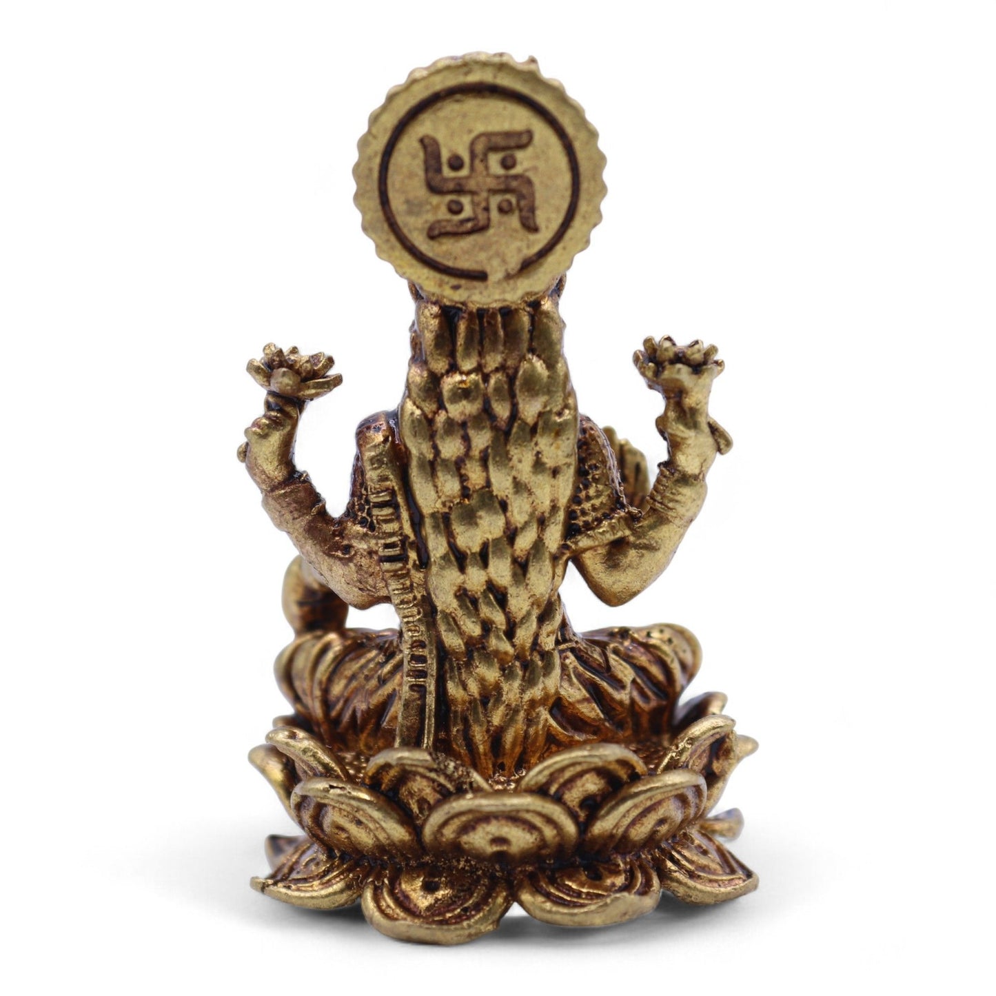 Messingstatue Göttin Lakshmi – Handgefertigte Miniatur für Wohlstand & Harmonie