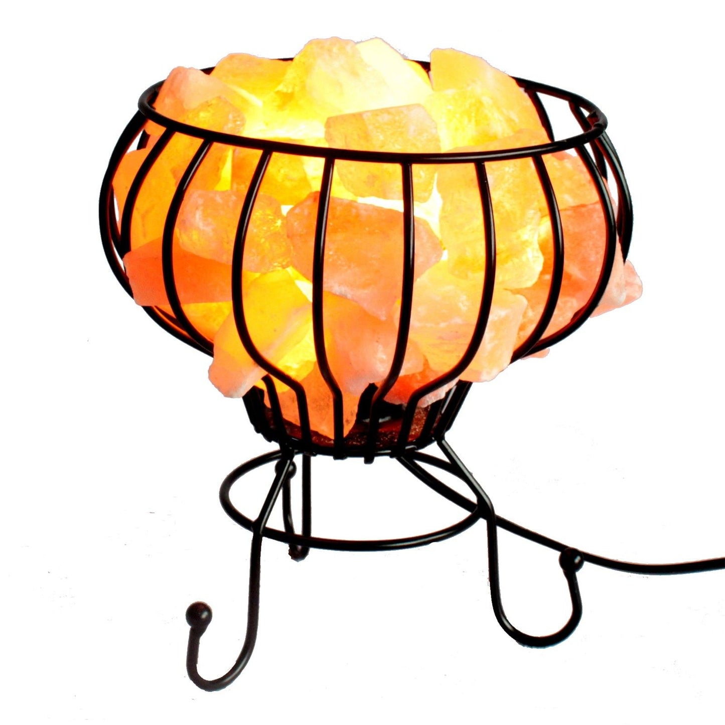 Salzkristall-Lampe im Vintage-Industriedesign – Komplettset mit Birne