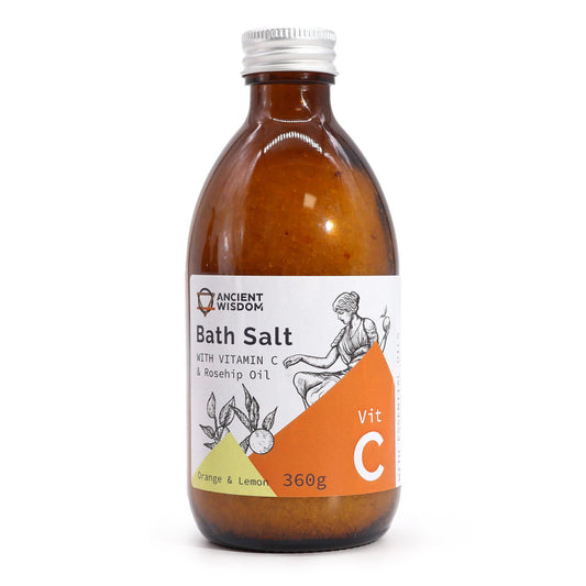Vitamin C Badesalz mit Zitrus-Duft – Strahlende Vitalität aus dem Glas (360g)