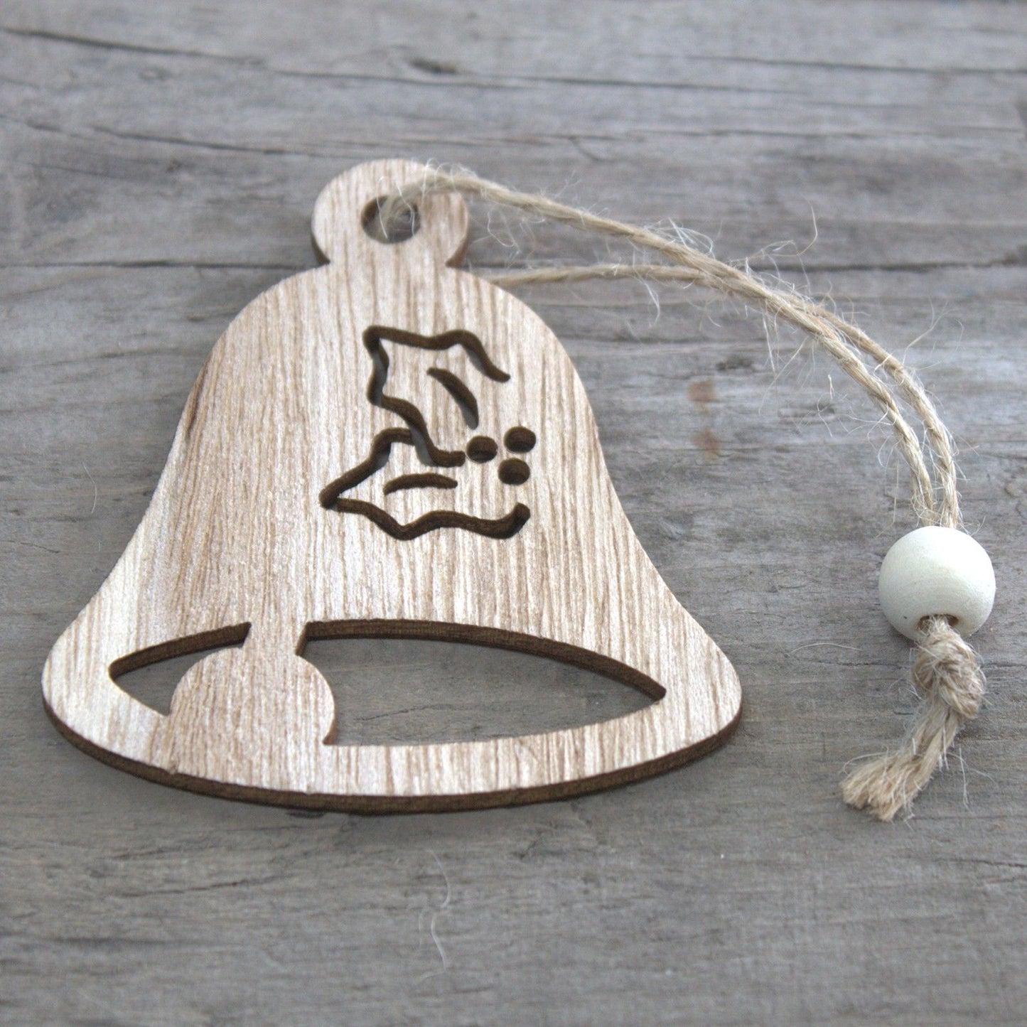 Set mit 3 Vintage Holzglocken - Nostalgischer Weihnachtsschmuck