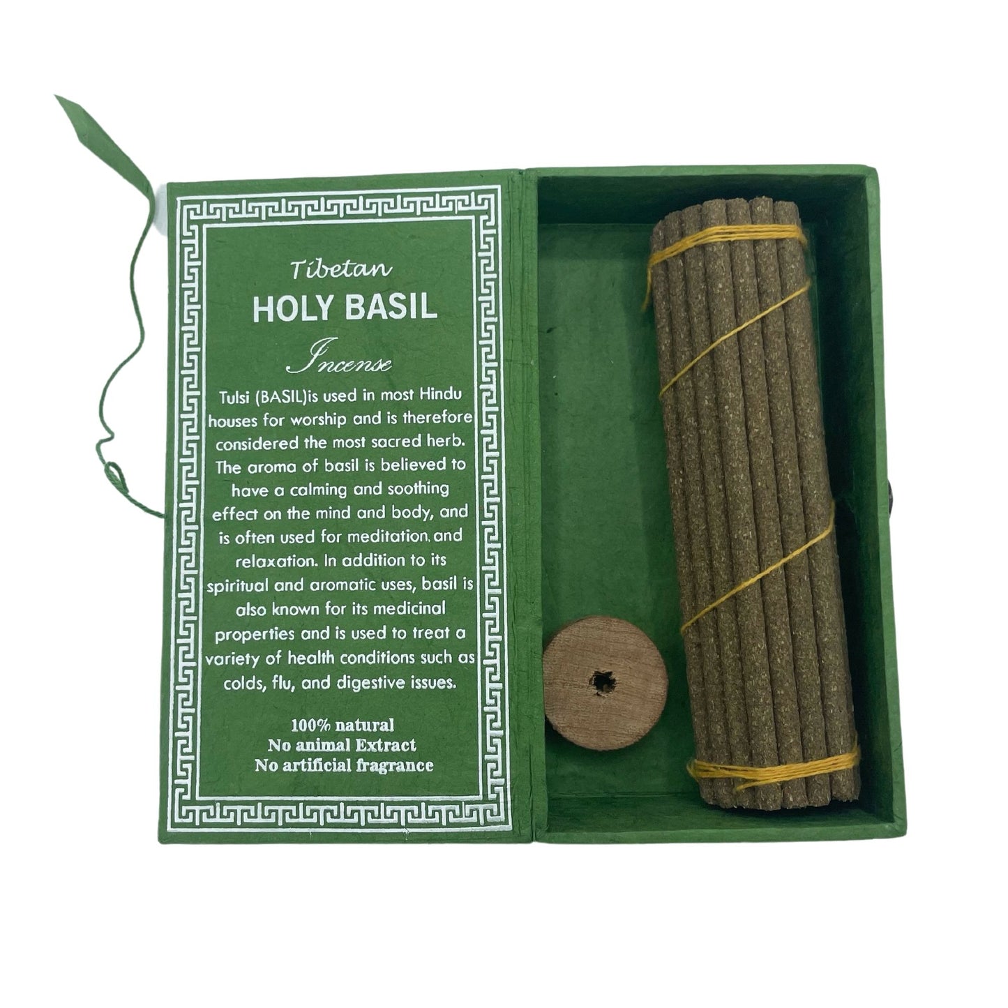 Räucherstäbchen Geschenkset Heiliges Basilikum (Tulsi) – 30 Stäbchen mit Holzhalter aus Nepal