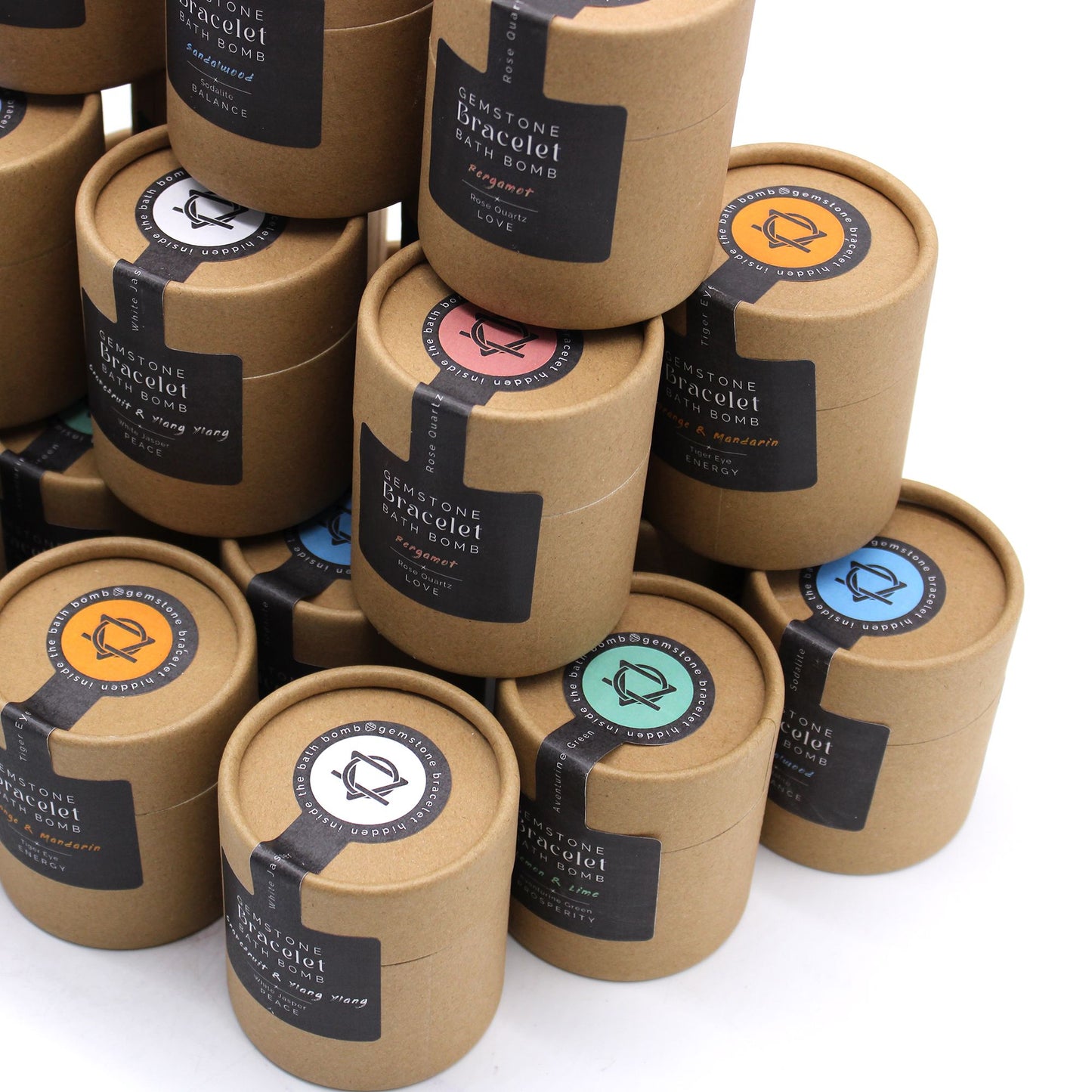 Badebombe mit Weißem Jaspis Armband - Grapefruit & Ylang Ylang