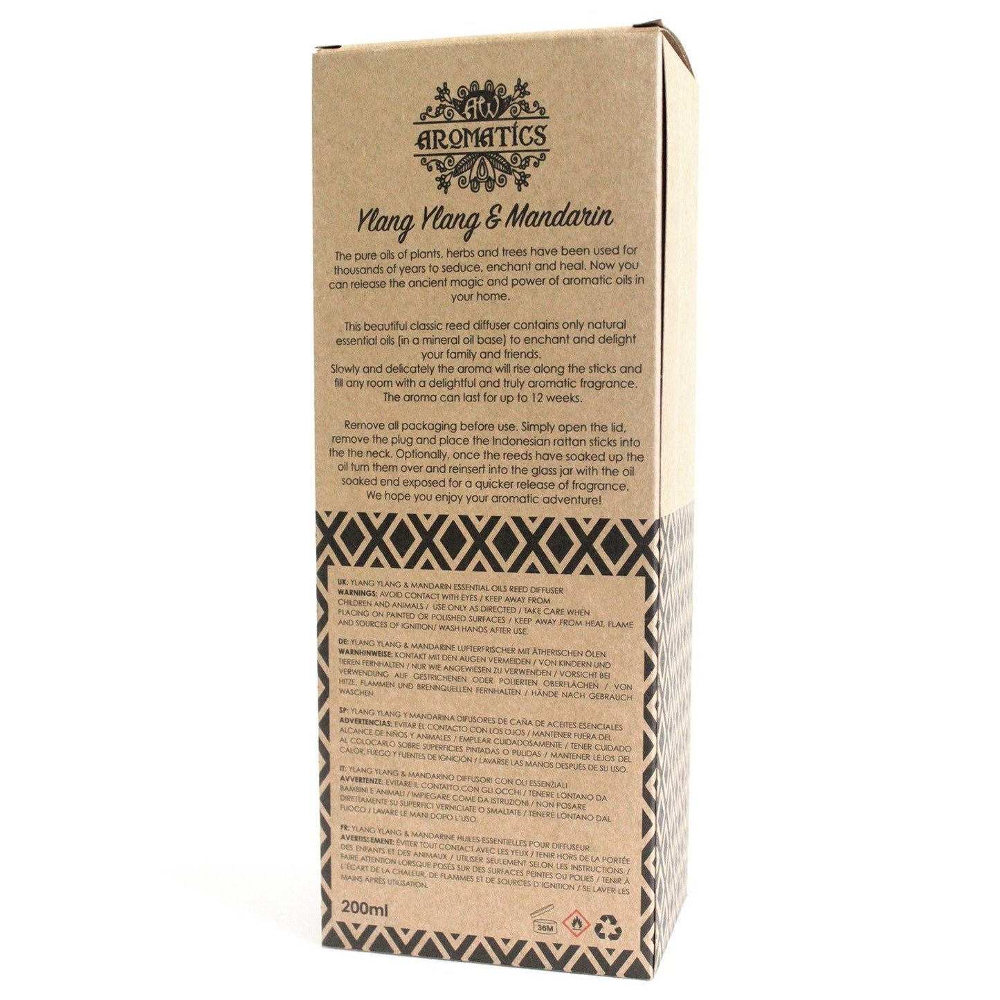 Rattan-Duftdiffusor Ylang Ylang & Mandarine – 200ml für wohltuende Raumluft