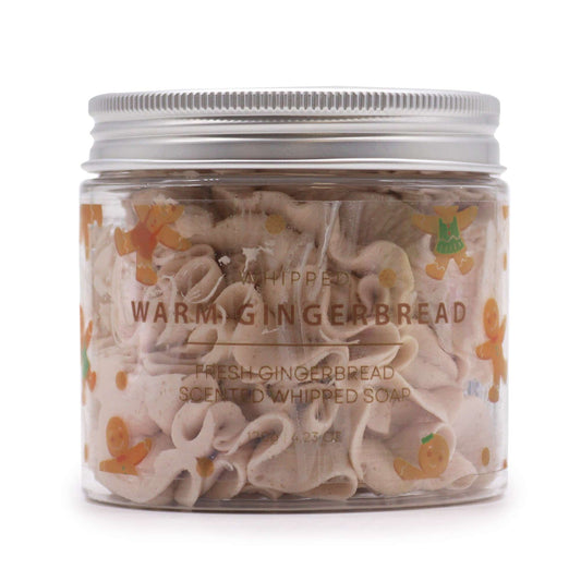 Schlagseife 'Warmes Lebkuchen' im Glas (120g) – Cremig mit Glitzer