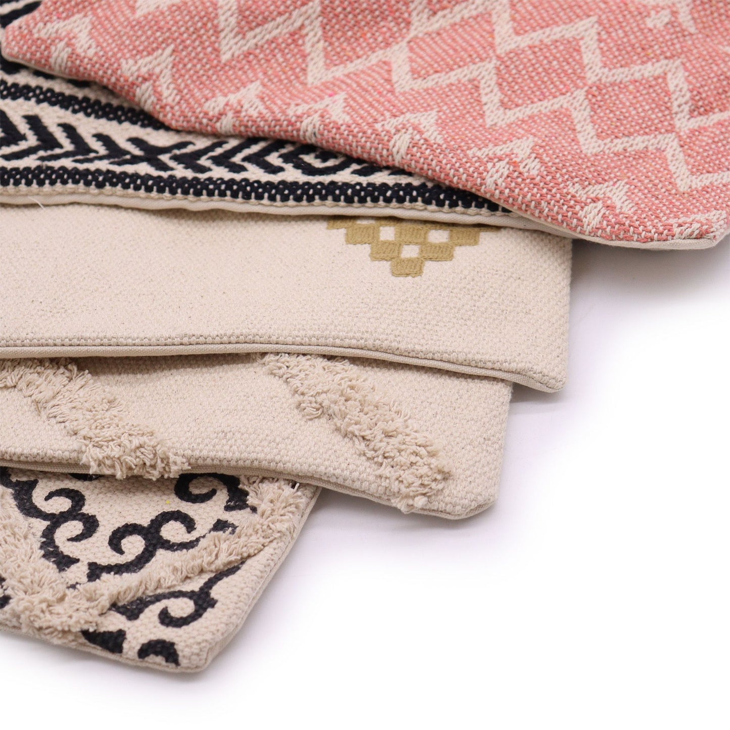 Baumwollkissenbezug 40x40 cm - Labyrinthmuster in Schwarz