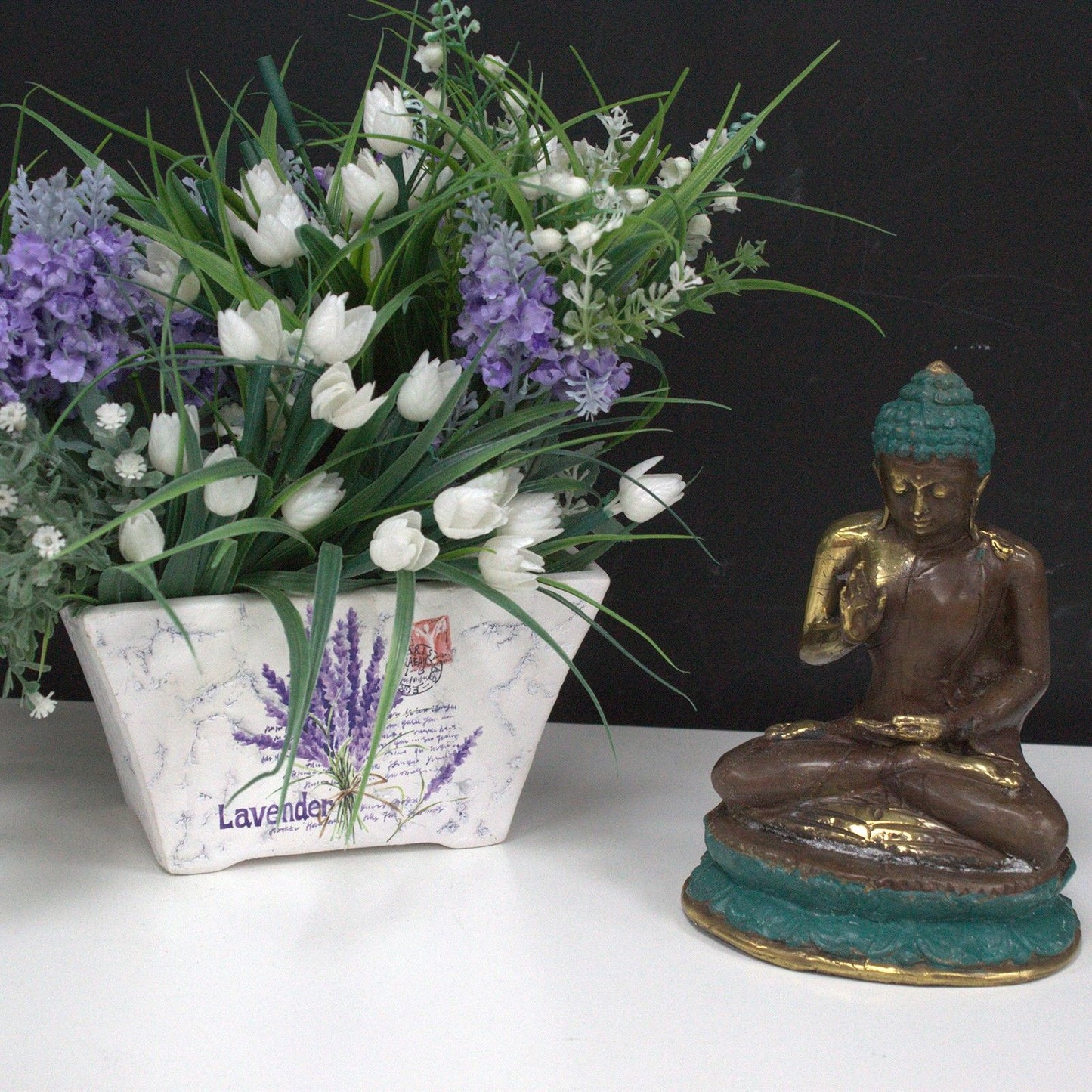 Buddha-Statue aus Messing mit Segensgeste – Handgefertigte Meditationfigur