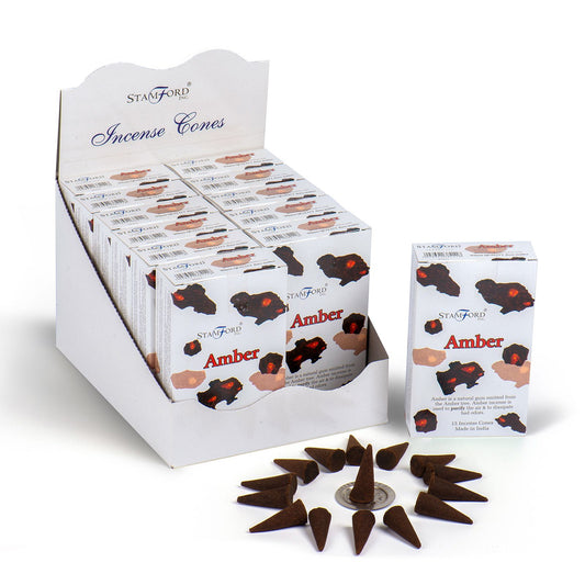 Bernsteinharz Räucherkegel-Set – 15 Stück mit Metallständer